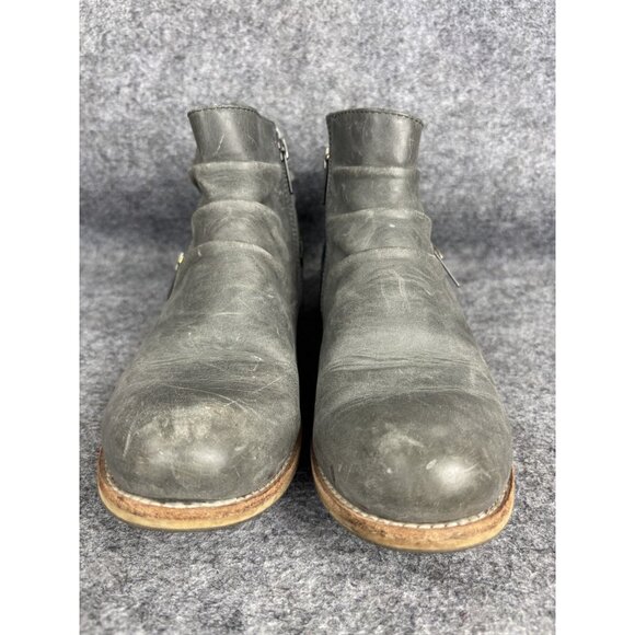 Caterpillar CAT Boots Womens Size 7 Black Leather Ankle Zip Casual Vintage Style - Picture 2 of 7